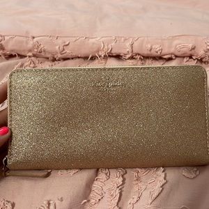 Kate spade gold glitter wallet